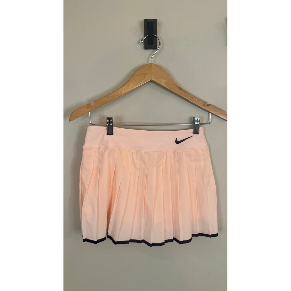Nike Tennis Skirt Pleated Dri-FIT Skort Peach Black S - Pickleball - Golf